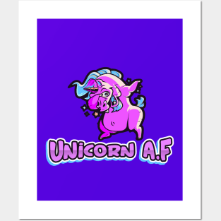 Unicorn AF, Funny Cute, Unicorn Gift, Unicorn Meme Posters and Art